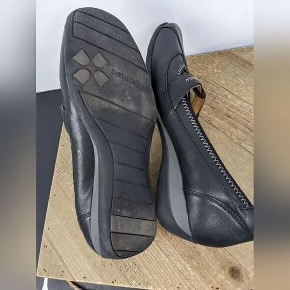 Naturalizer Olympia black leather slip on shoes comfort work size 6.5 - Picture 7 of 8